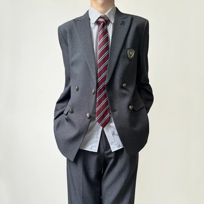 木村叔 原创设计多色西装院风纯色直筒双排扣戗驳领西服制服 男女同款