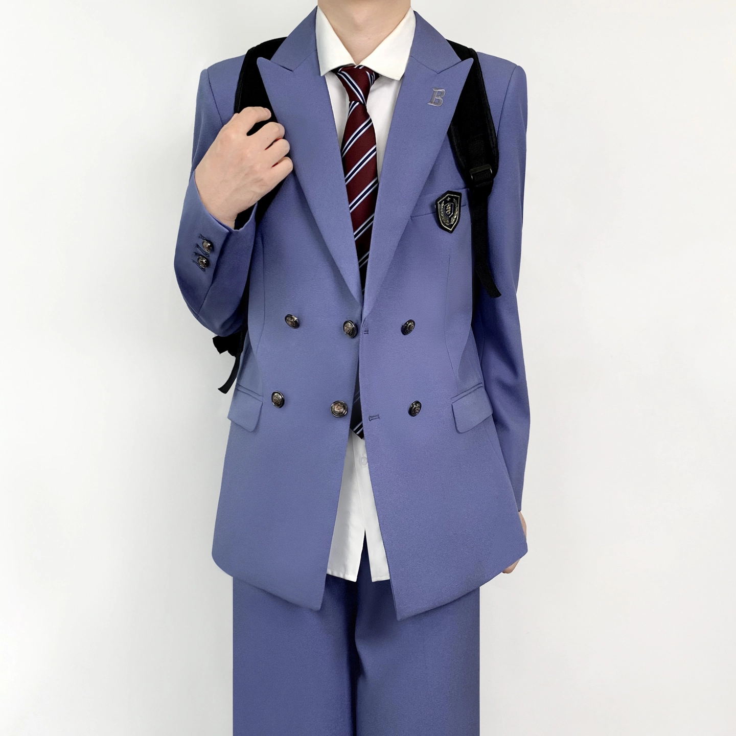 木村叔 刺绣浅薄荷绿初夏季戗驳领宽松型西装 男款