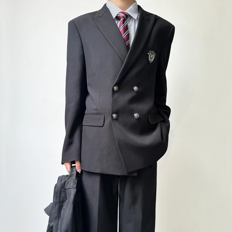 木村叔 原创设计多色西装院风纯色直筒双排扣戗驳领西服制服 男女同款
