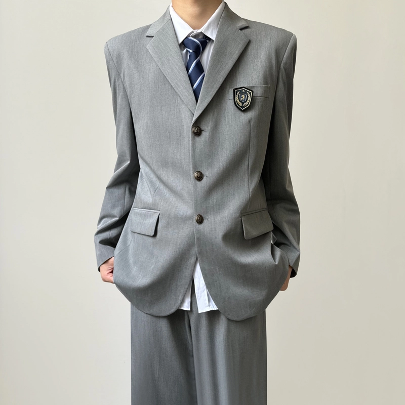 木村叔 凉感透气垂感垫肩纯色西装 男款