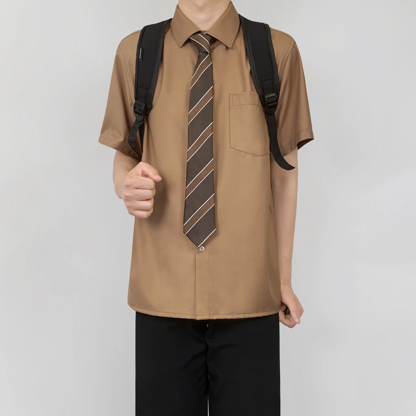 木村叔 简约百搭宽松短袖衬衫 男款