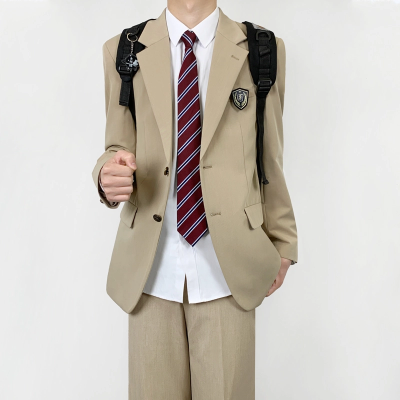 木村叔 日系原创两粒扣黑色纯色平驳领宽松型西装 男款