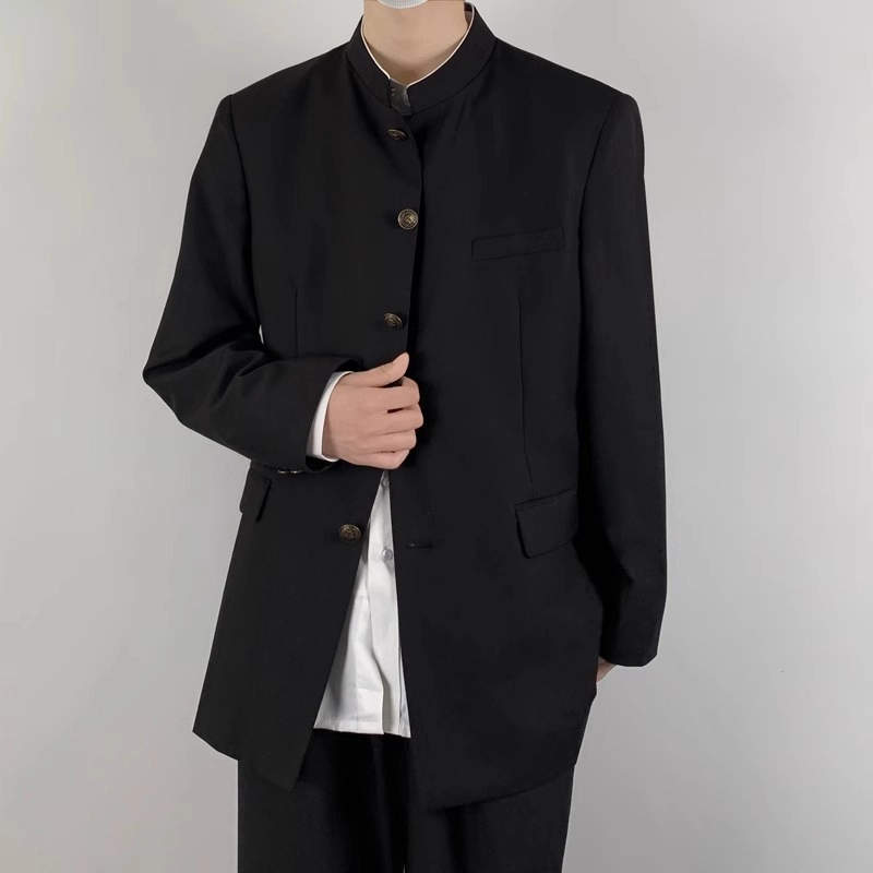 木村叔 日系诘襟学兰服中山装立领西装男复古新中式西服制服 男款