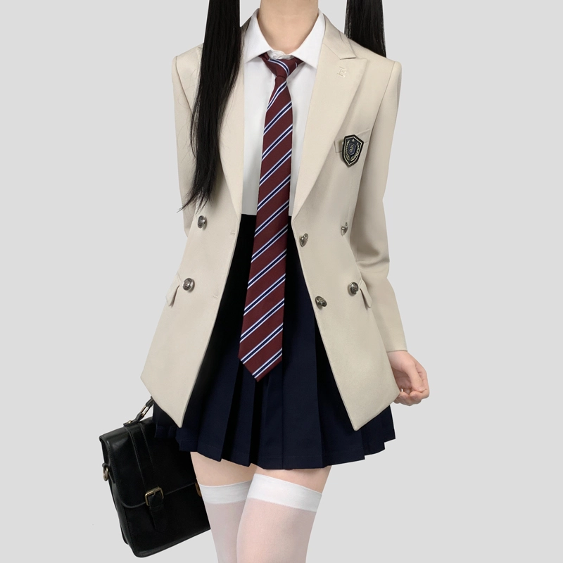 木村叔 夏季学院风女学生双排扣西服套装外套 女款
