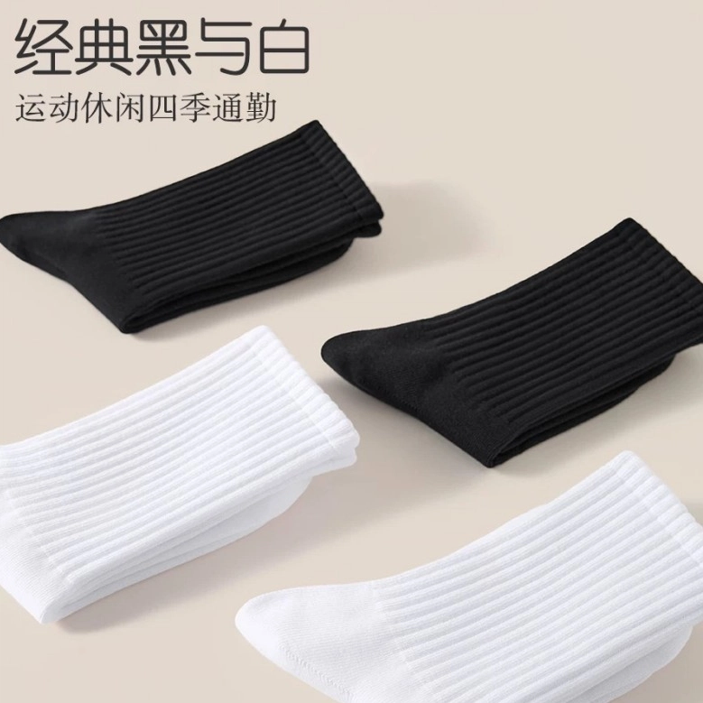 普鲁士多特蒙德 舒适柔软吸湿排汗居家运动高筒袜 男款 组合装