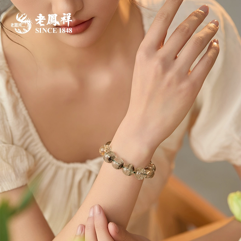 老凤祥 招财 步步高升 健康活力 平安 忠贞 时尚 高级感显气质  简约 日常通勤百搭#好运 绿幽灵 手串 男女同款情侣款