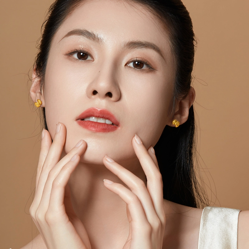 老凤祥 在逃公主磨砂蝴蝶结耳饰 甜美轻奢精致少女优雅典雅气质养耳洞 足金 按克计价 耳钉 女款