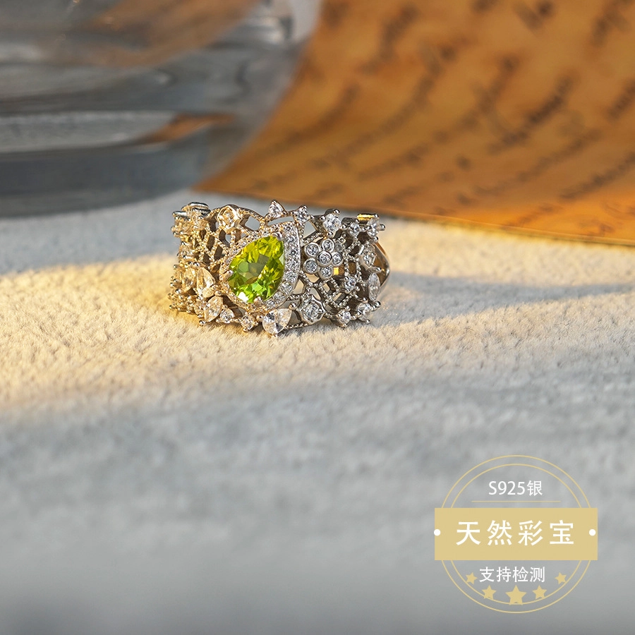 安道子 时尚潮流 轻奢 宫廷风#好运天然彩色宝石戒指 女款