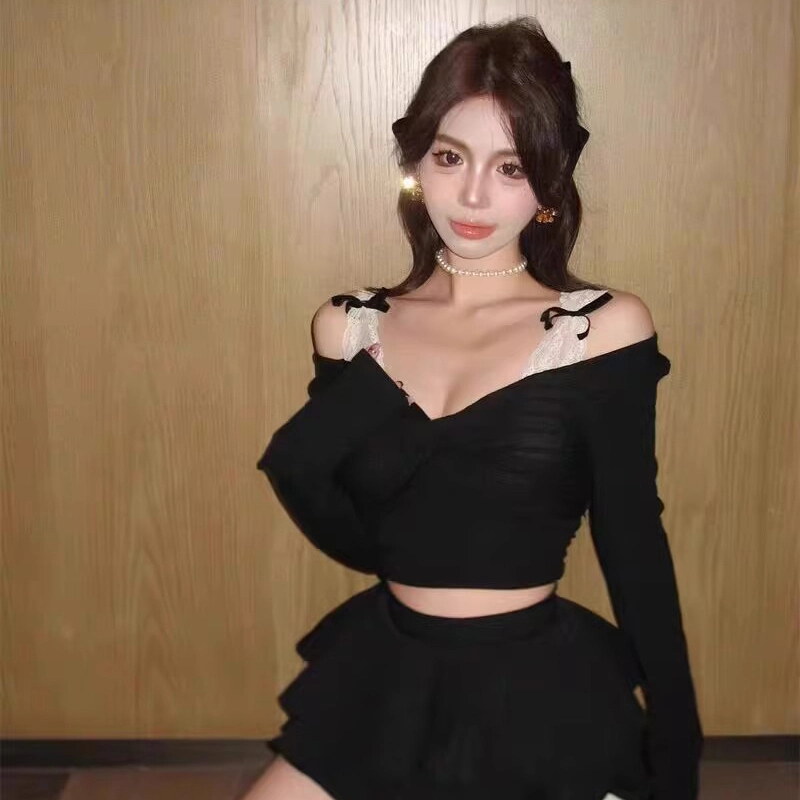 依钗 绝美设计感假两件时尚长袖内搭针织衫 女款