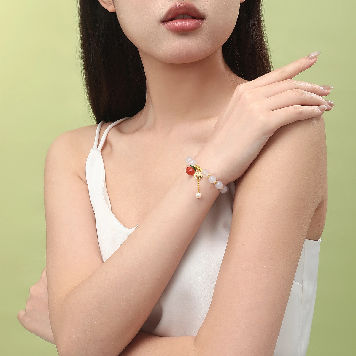 赛菲尔 福气桃桃 新中式国风甜美小清新 手串 女款
