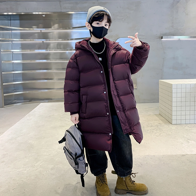 木木屋 纯色连帽洋气长袖羽绒服 青少年