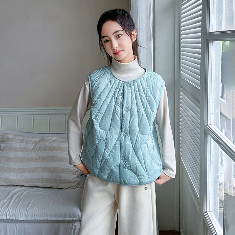 木木屋羽绒服 圆领舒适洋气无袖 青少年