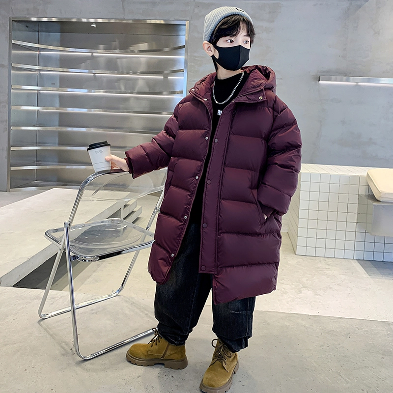 木木屋 纯色连帽洋气长袖羽绒服 青少年