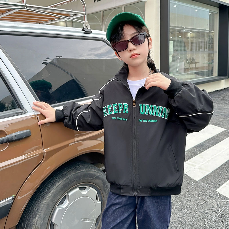 木木屋 复古运动立领侧边条纹舒适柔软轻盈夹克外套 儿童款