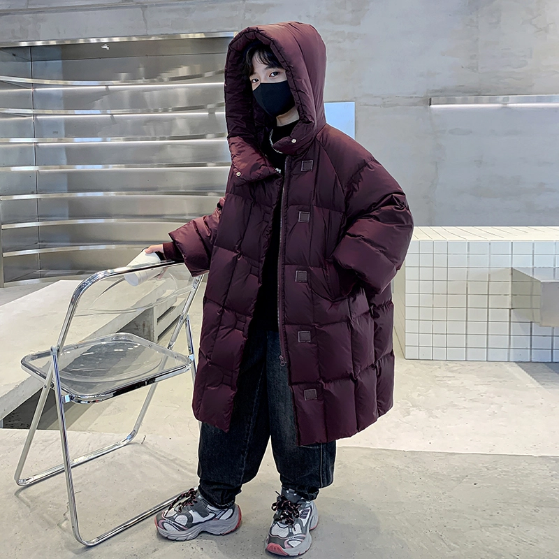 木木屋 连帽洋气纯色休闲长袖羽绒服 青少年