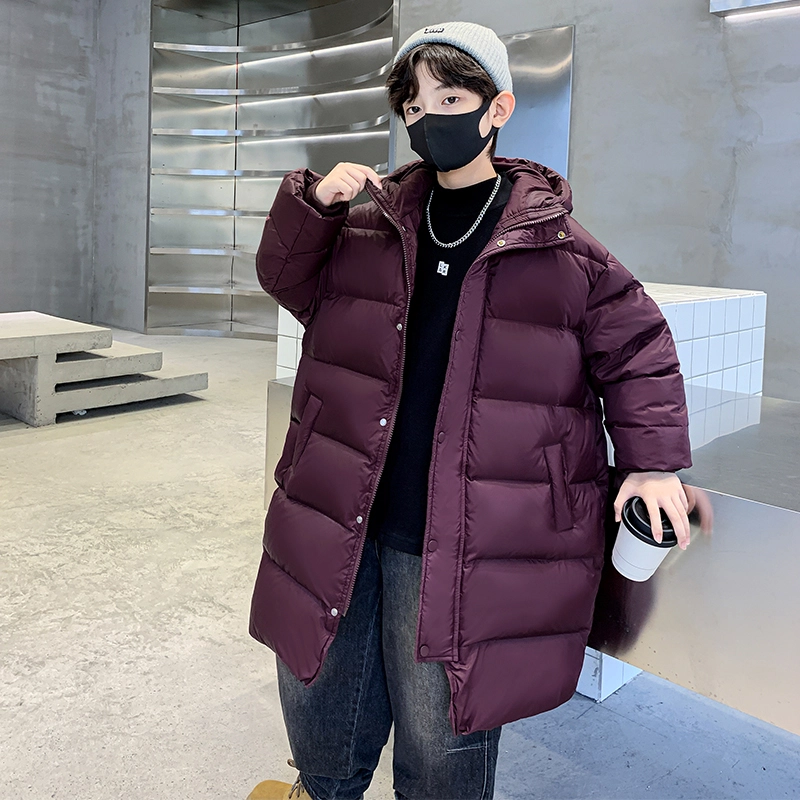 木木屋 纯色连帽洋气长袖羽绒服 青少年