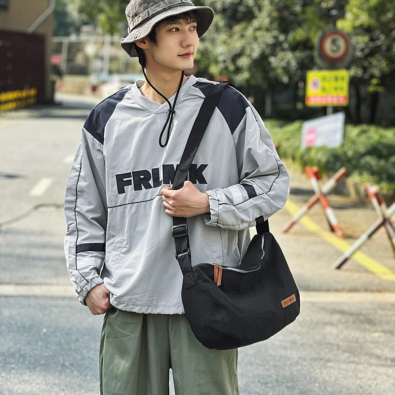 單倉 简约休闲设计初高中学生通勤百搭 尼龙 斜挎单肩包 常规 男女同款情侣款 白色/黑色/卡其色/绿色