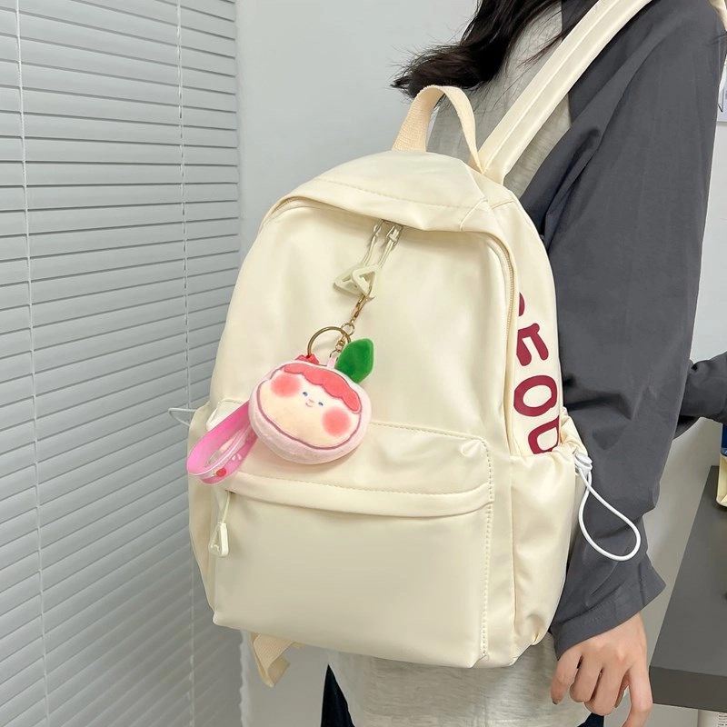 單倉 高颜值可爱搞怪软萌减龄学生休闲逛街通勤 尼龙布 书包背包双肩包 女款 黄色