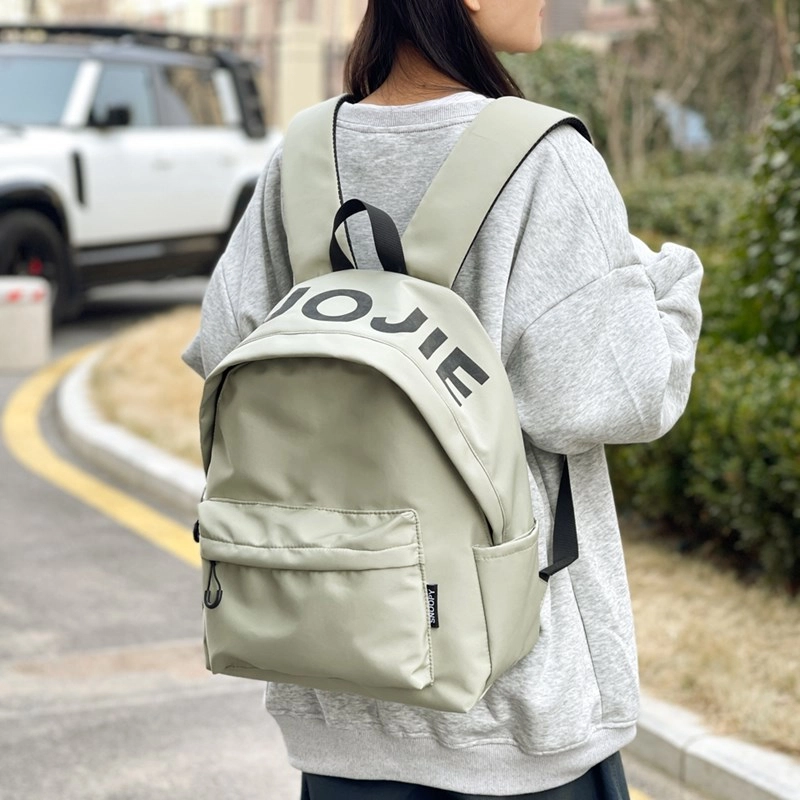 單倉 潮牌小众设计初高中学生大容量轻便减负书包简约学院风通勤百搭旅游背包 尼龙 双肩包 常规 男女同款情侣款 白色/黑色/绿色