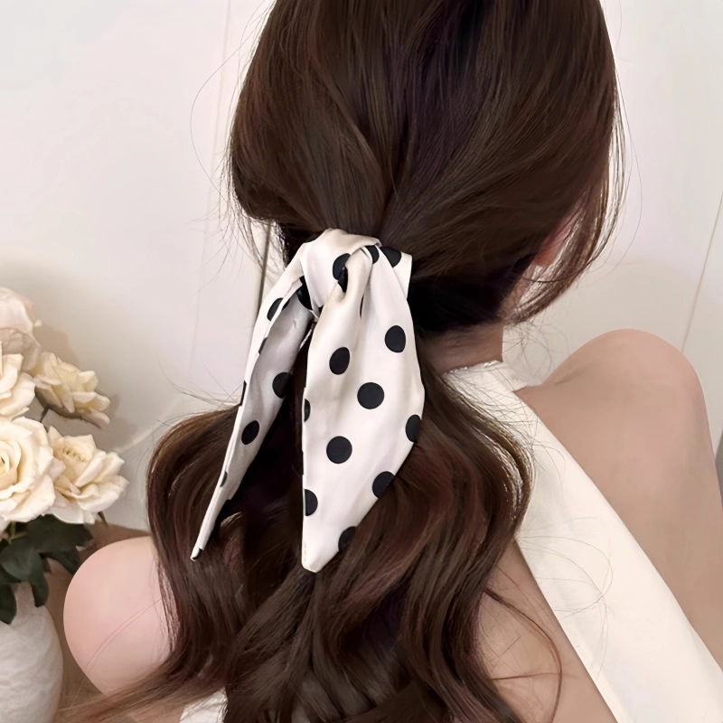 水中玉 蝴蝶结波点高级感低马尾小号少#好运 亚克力 发夹 女款