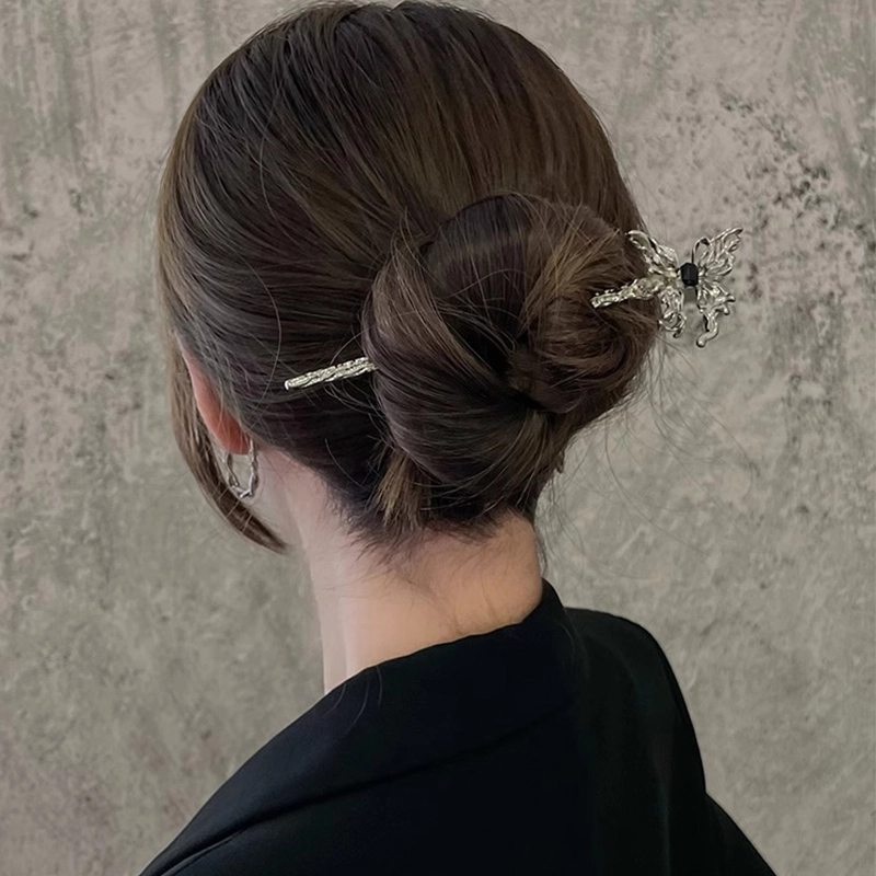 水中玉 高级感蝴蝶 现代金属盘发古风搭配汉服 发簪 女款