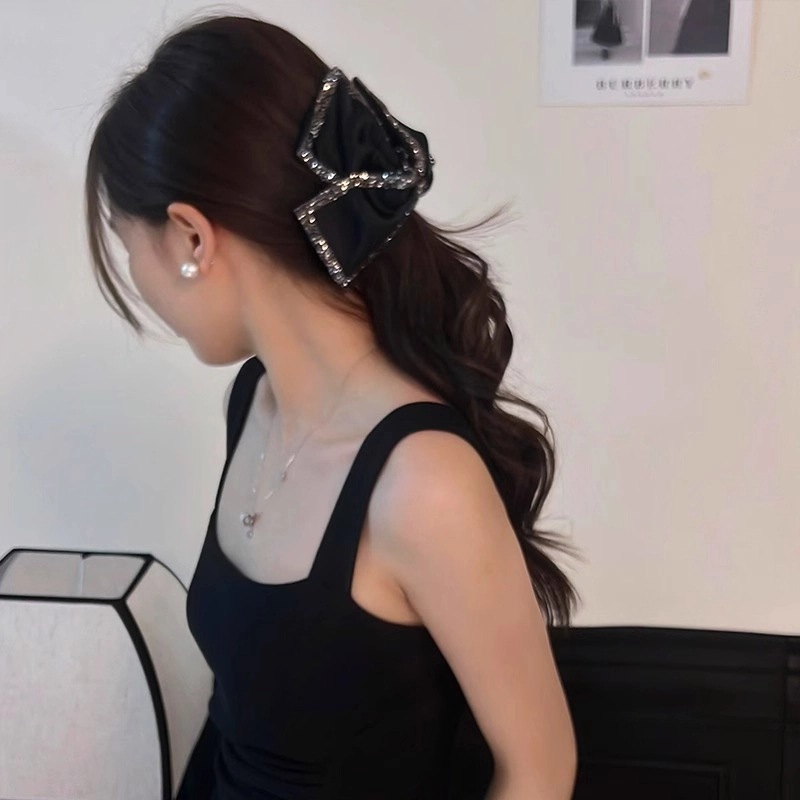 水中玉 简约气质半扎发发卡慵懒风发抓夹子后脑勺抓夹头饰 布艺 发夹 女款