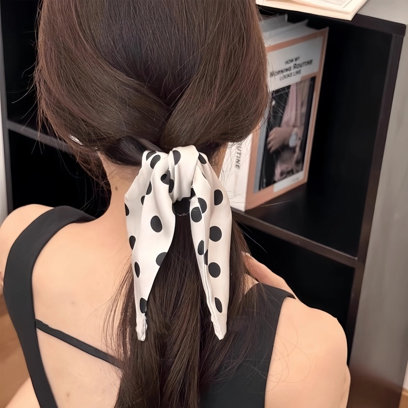水中玉 蝴蝶结波点高级感低马尾小号少#好运 亚克力 发夹 女款