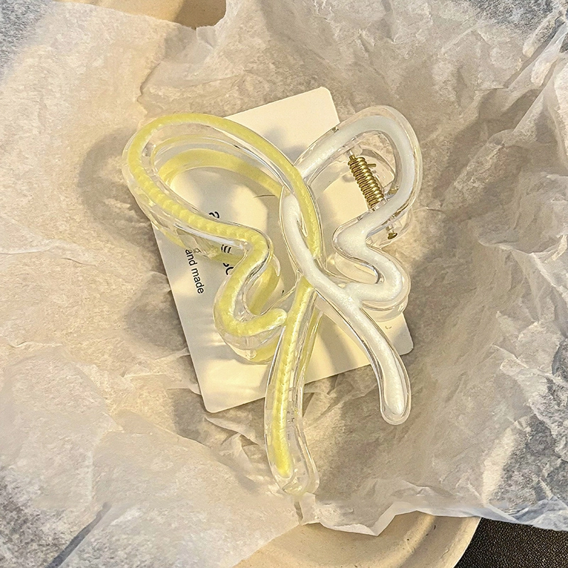 水中玉 果冻渐变蝴蝶抓夹女高级感盘发鲨鱼夹大号发量多发卡头饰 发夹 女款