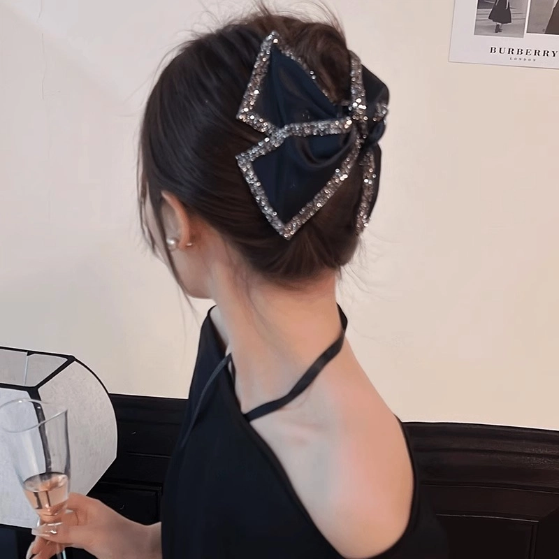 水中玉 简约气质半扎发发卡慵懒风发抓夹子后脑勺抓夹头饰 布艺 发夹 女款