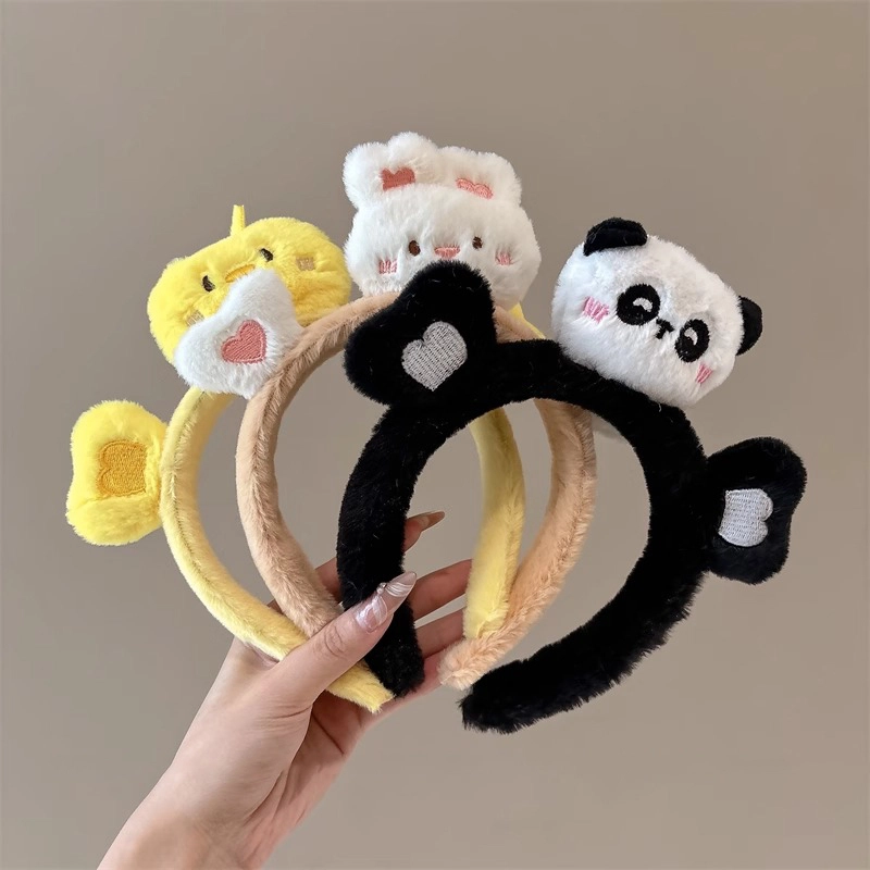 水中玉 秋冬毛绒头箍高级感洋气时尚发捆卡通发卡发饰 布艺 发箍 女款