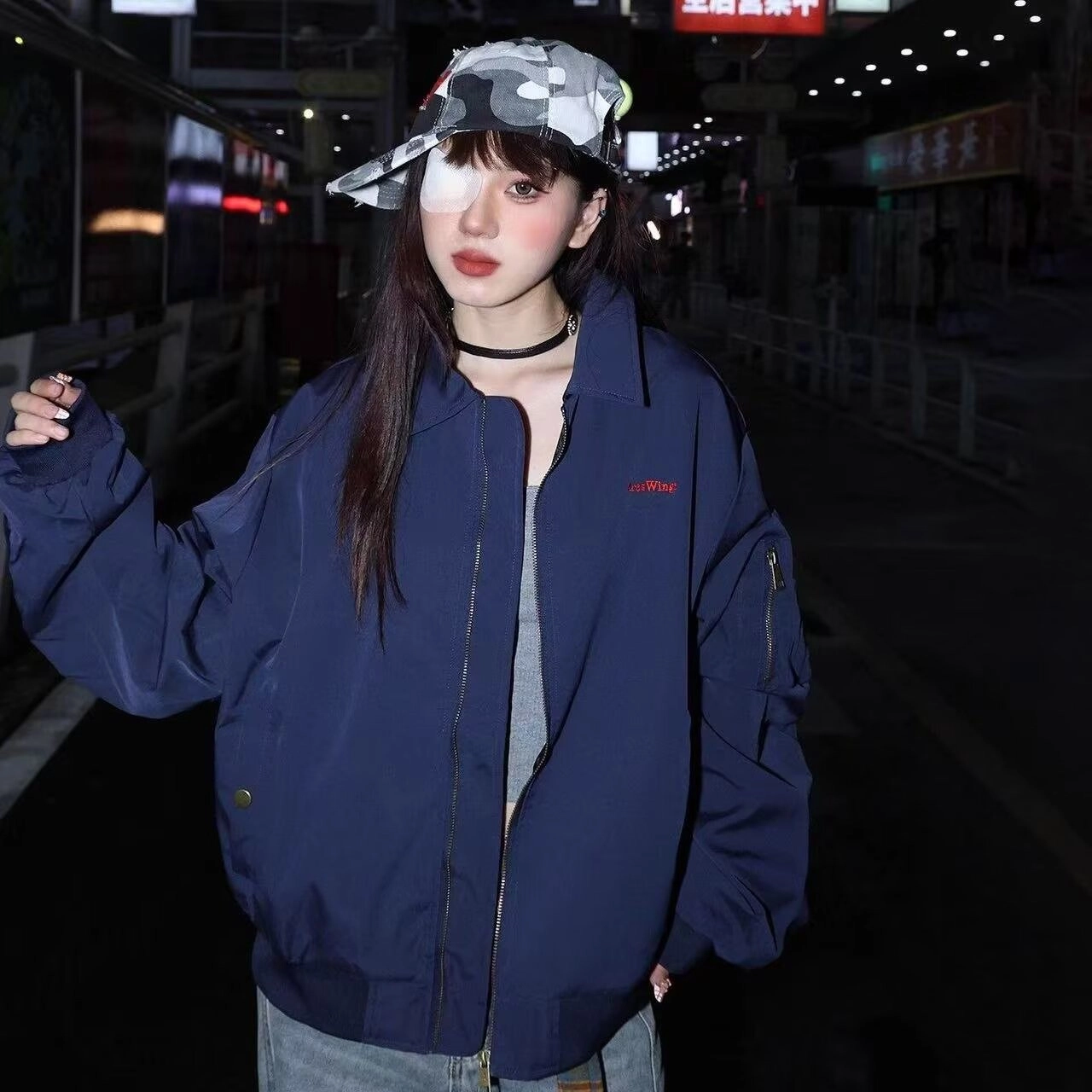 悍戈 美式潮流百搭原宿风复古印花飞行棒球外套夹克 男款