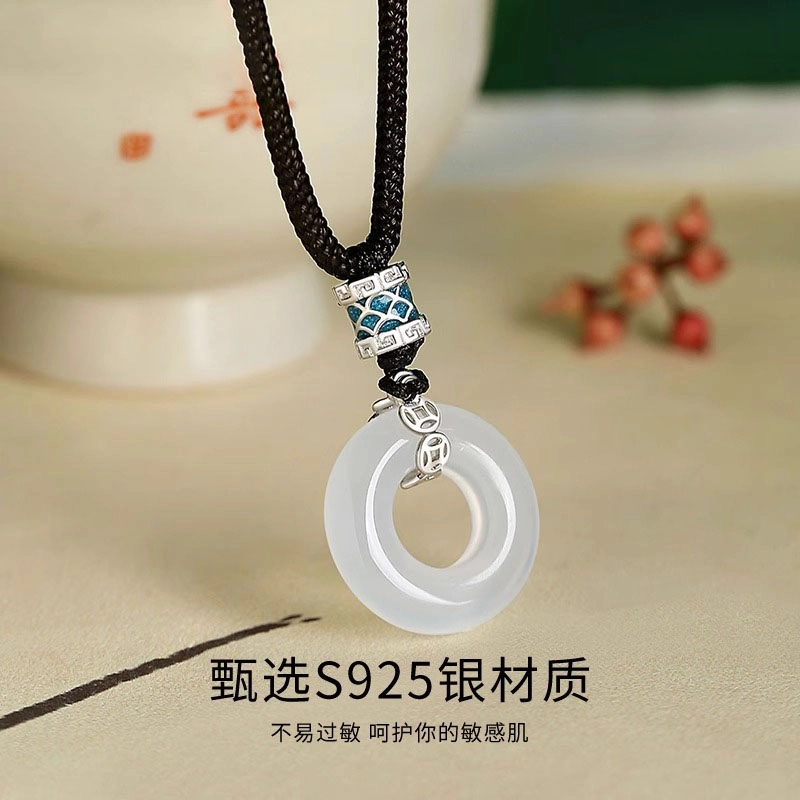 凤祥囍事 老凤祥 鸿运龙鳞平安扣 招财纳福 平安转运上岸 时尚小众新中式 高级设计极简百搭显气质优雅 #好运 玉髓 项链 男女同款情侣款