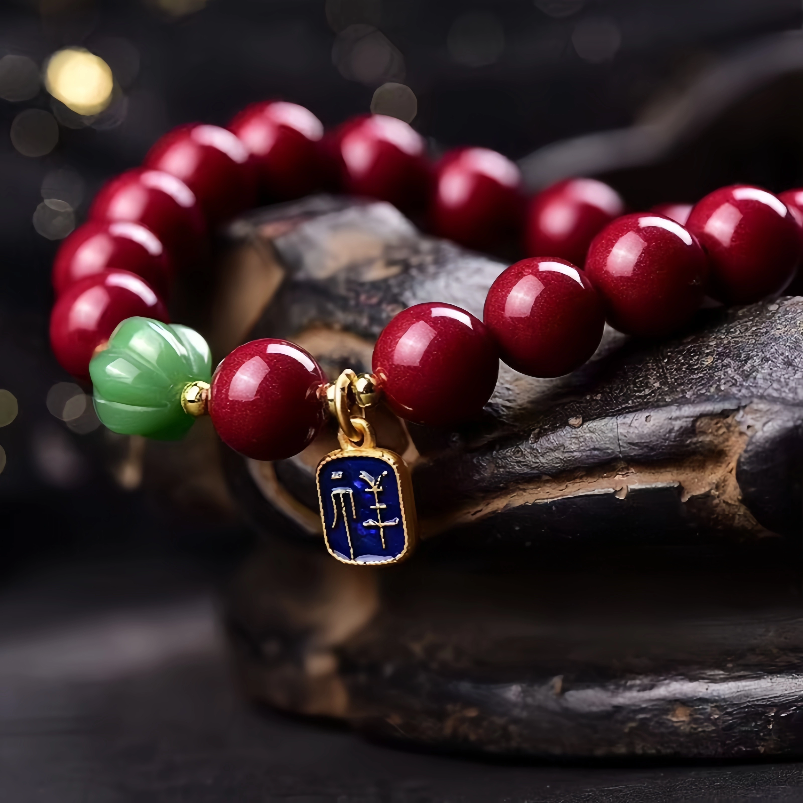 石在行 高含量紫金砂吉祥单圈 招财转运 平安纳财纳福 国潮复古 佛珠文玩盘玩好运 再造辰砂朱砂 手串 男女同款情侣款