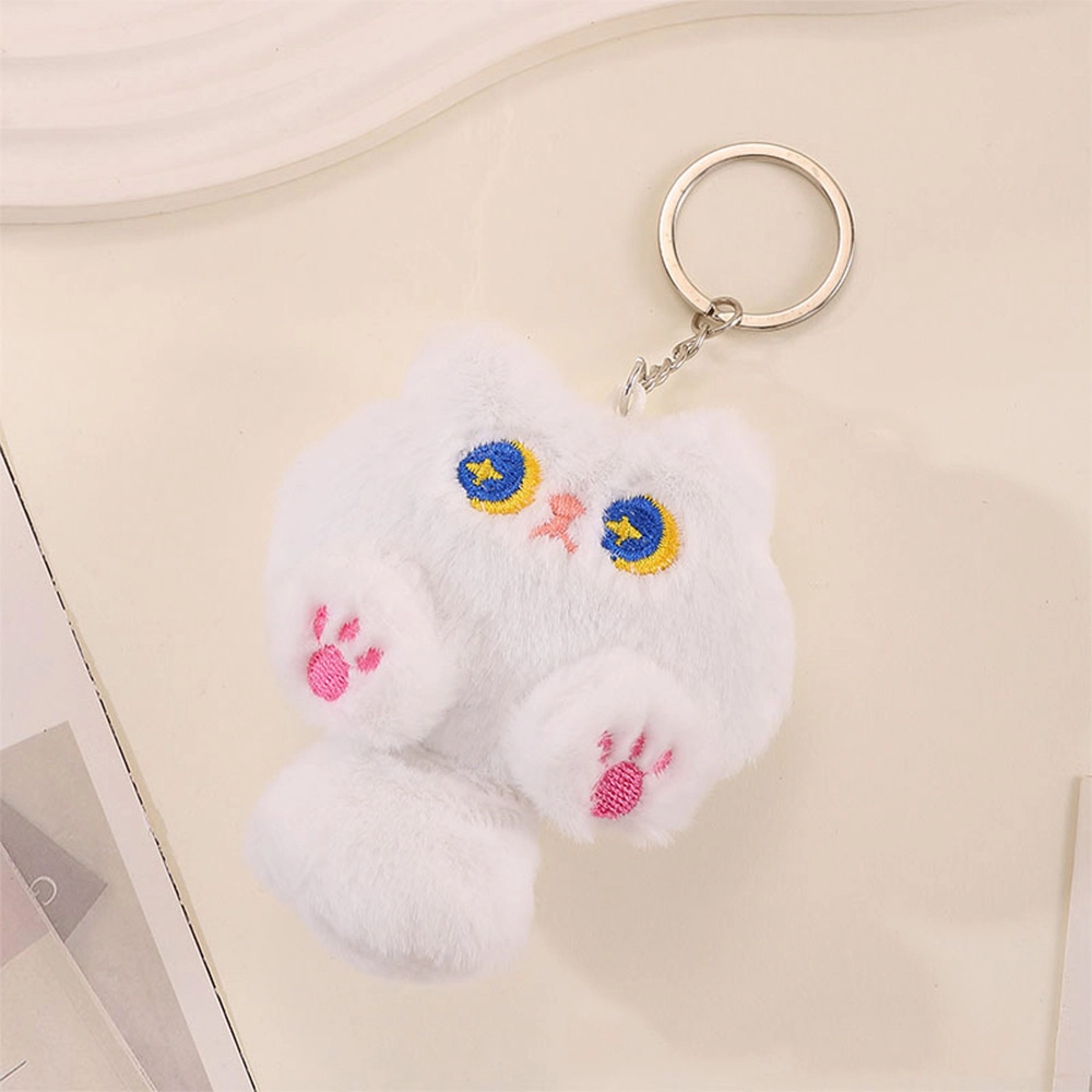 栖花漫语 卡通吱吱叫猫咪公仔软萌背包钥匙扣 毛绒 挂件 女款
