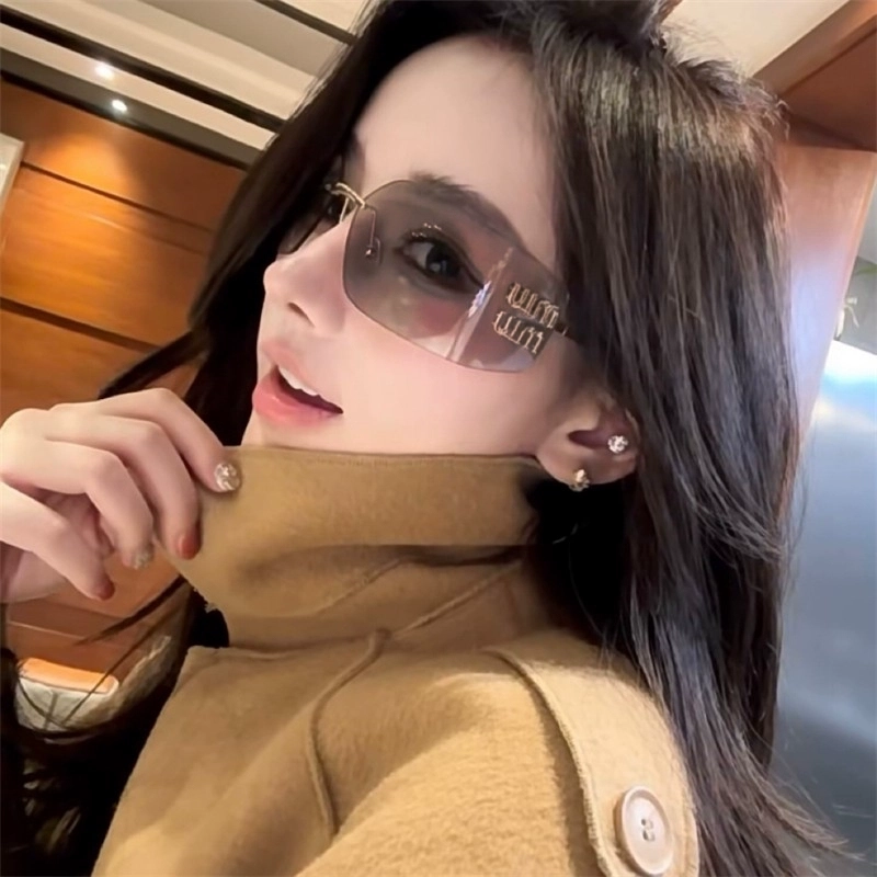栖花漫语 甜酷无框个性墨镜凹造型 金属 方形 太阳眼镜 男女同款情侣款
