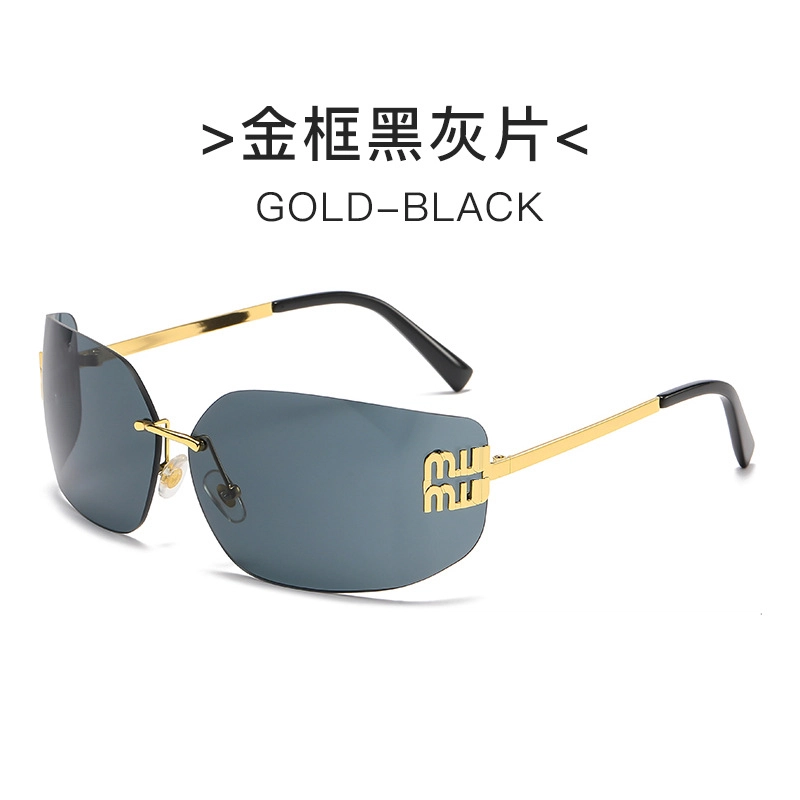 栖花漫语 甜酷无框个性墨镜凹造型 金属 方形 太阳眼镜 男女同款情侣款