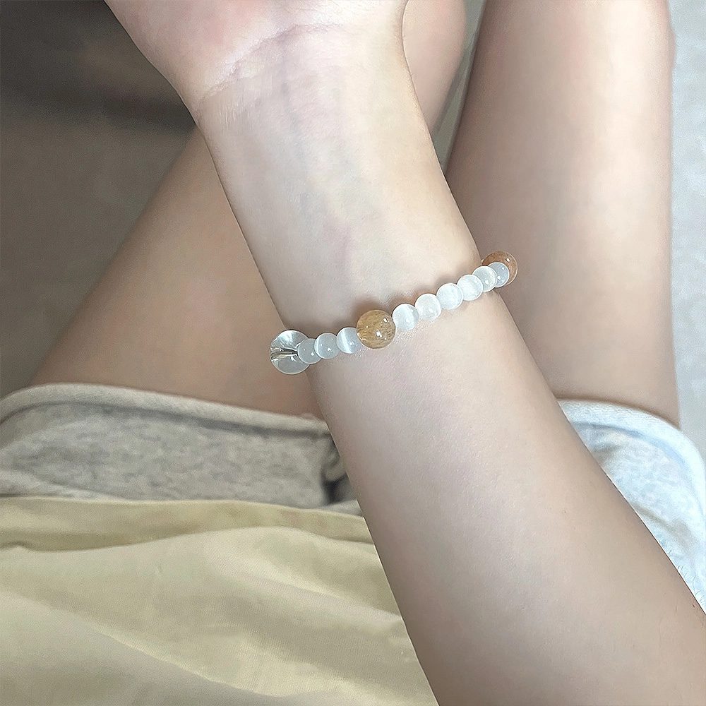 栖花漫语 二十四节气新中式显白清透配饰#好运 仿水晶 手串 男女同款情侣款