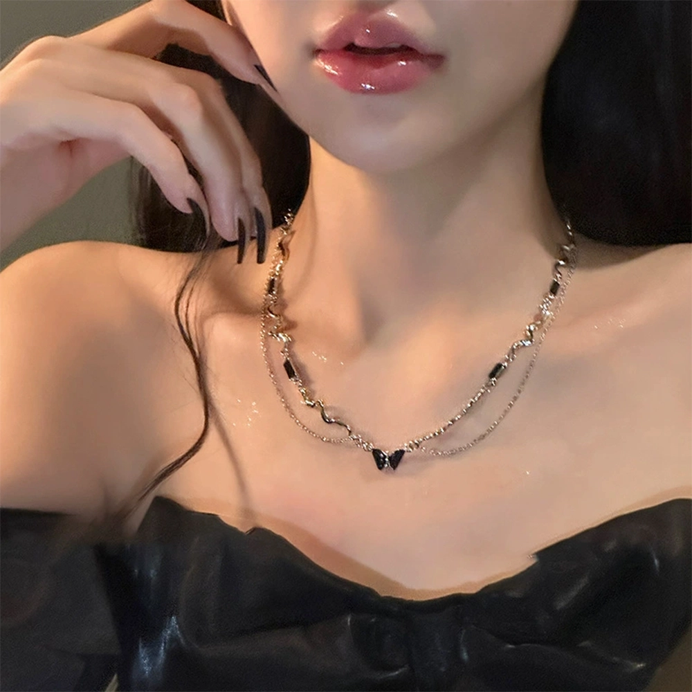 栖花漫语 蝴蝶锁骨链 高级设计轻奢小众#好运 合金 项链 男女同款情侣款