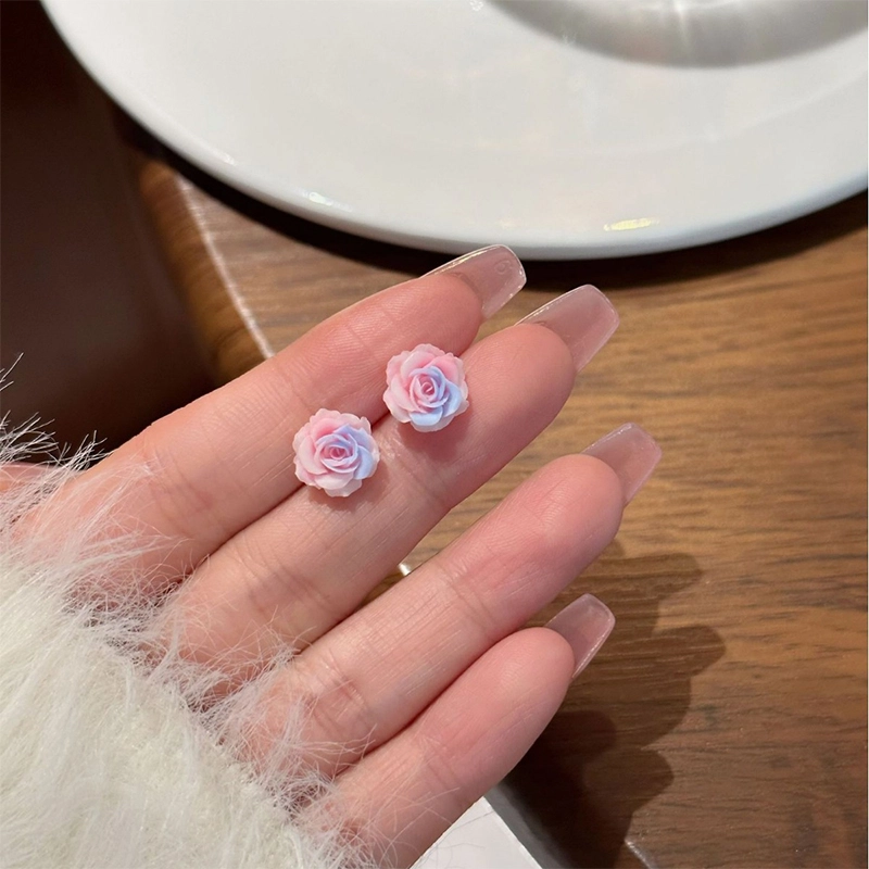 【花开半夏】 零界 甜美清新彩色花朵 小巧精致 不重样 防过敏养耳洞耳饰套装 塑料 耳钉 男女同款情侣款