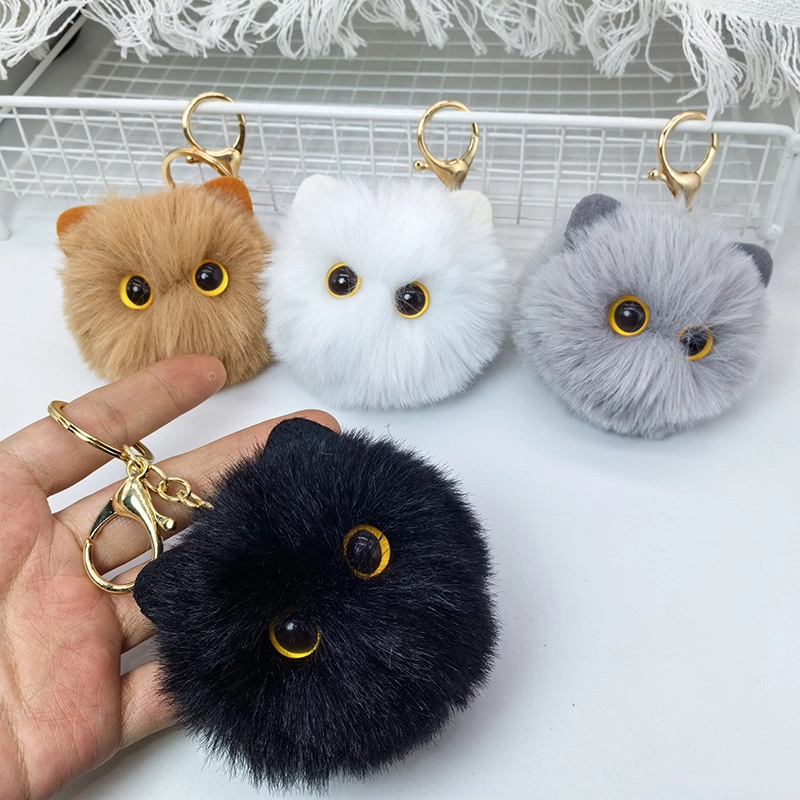 零界 猫猫头玩具包包汽车可爱公仔小猫咪卡通治愈 创意 行李箱  卡通玩偶 毛绒 钥匙扣 男女同款情侣款