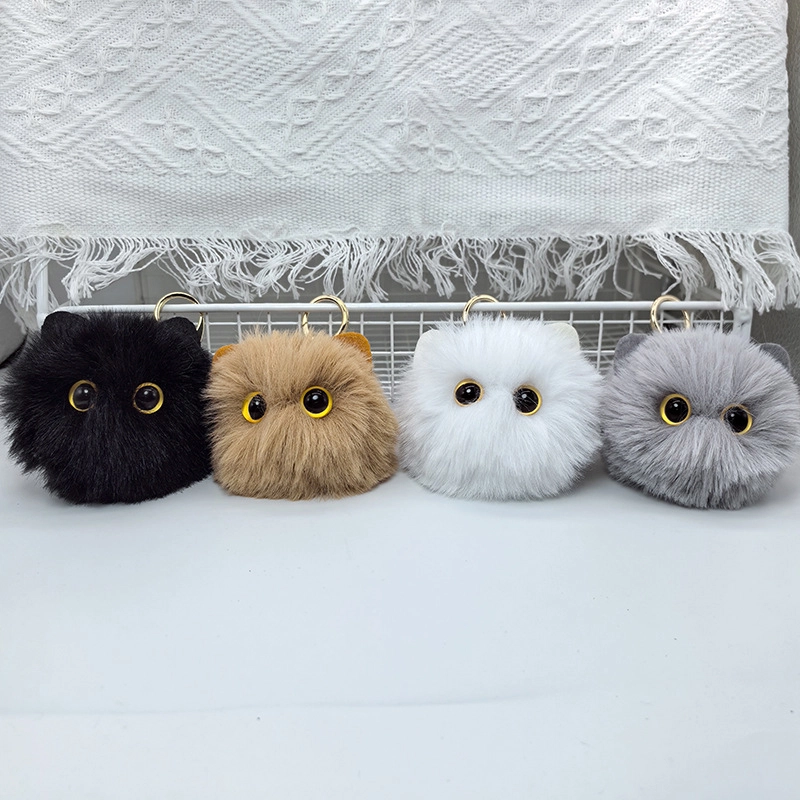零界 猫猫头玩具包包汽车可爱公仔小猫咪卡通治愈 创意 行李箱  卡通玩偶 毛绒 钥匙扣 男女同款情侣款