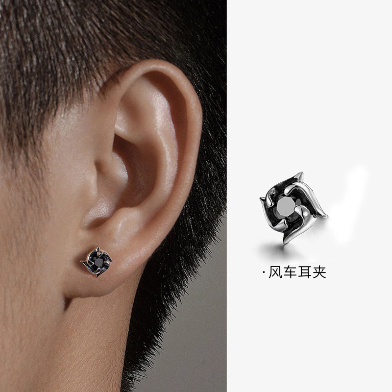 【无耳洞专属】 零界 痞帅时尚磁吸气质精致高级韩版磁力耳饰个性设计 合金 耳夹 男款