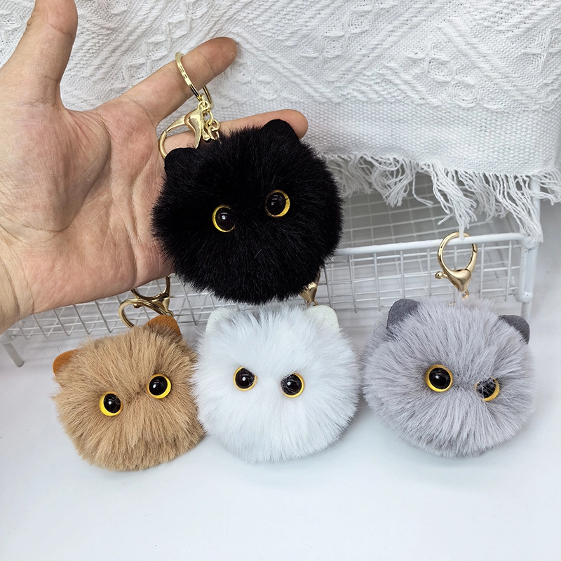 零界 猫猫头玩具包包汽车可爱公仔小猫咪卡通治愈 创意 行李箱  卡通玩偶 毛绒 钥匙扣 男女同款情侣款