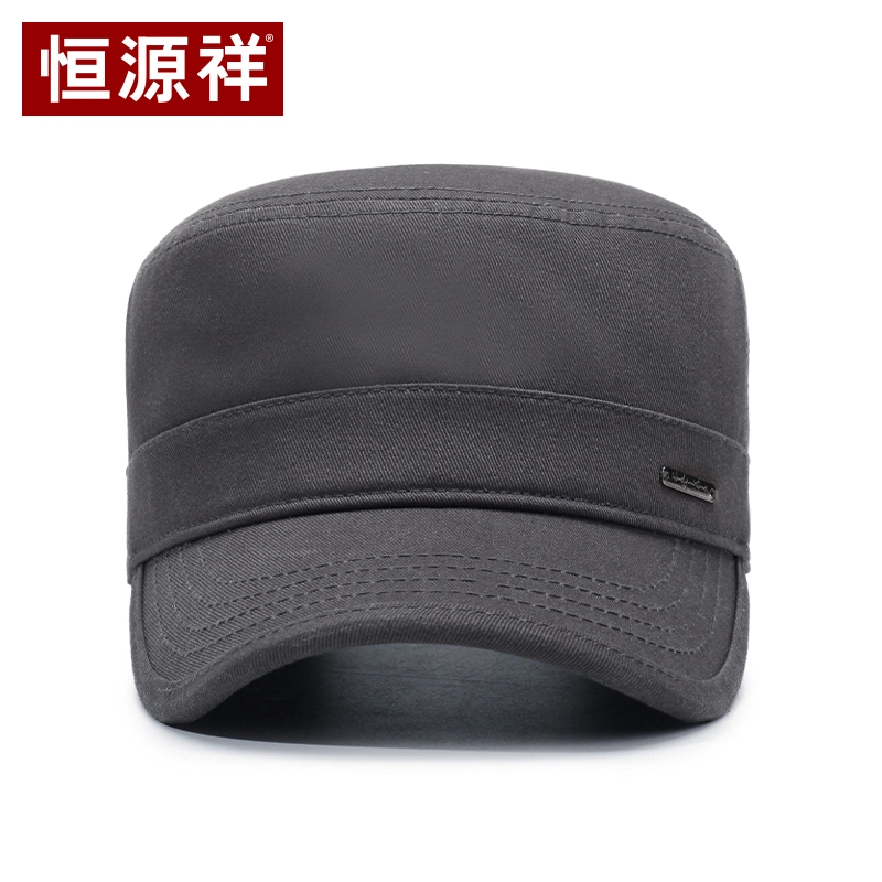 恒源祥 帽子户外休闲运动小金属标平顶帽 棉 鸭舌帽 男款