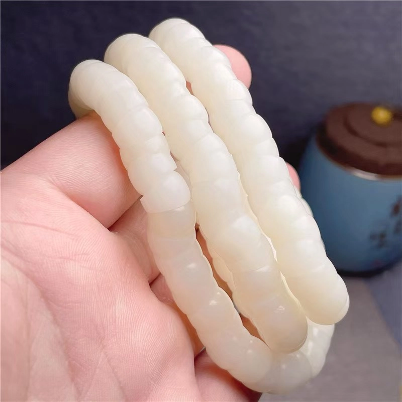 静范 绕指柔学生盘玩文玩佛珠 新中式国潮复古猪大肠 轻奢白色小众 招财纳福平安喜乐 #好运 菩提根 手串 男女同款情侣款