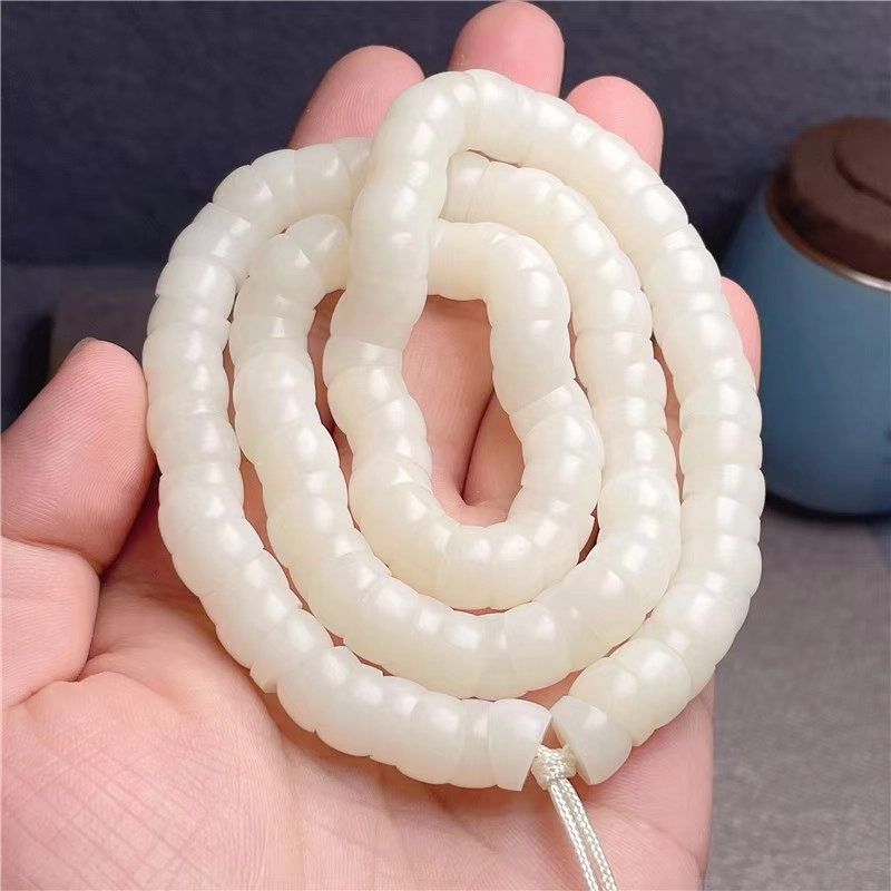 静范 绕指柔学生盘玩文玩佛珠 新中式国潮复古猪大肠 轻奢白色小众 招财纳福平安喜乐 #好运 菩提根 手串 男女同款情侣款
