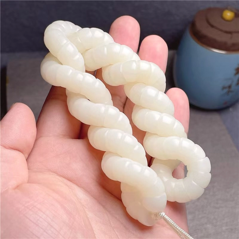静范 绕指柔学生盘玩文玩佛珠 新中式国潮复古猪大肠 轻奢白色小众 招财纳福平安喜乐 #好运 菩提根 手串 男女同款情侣款