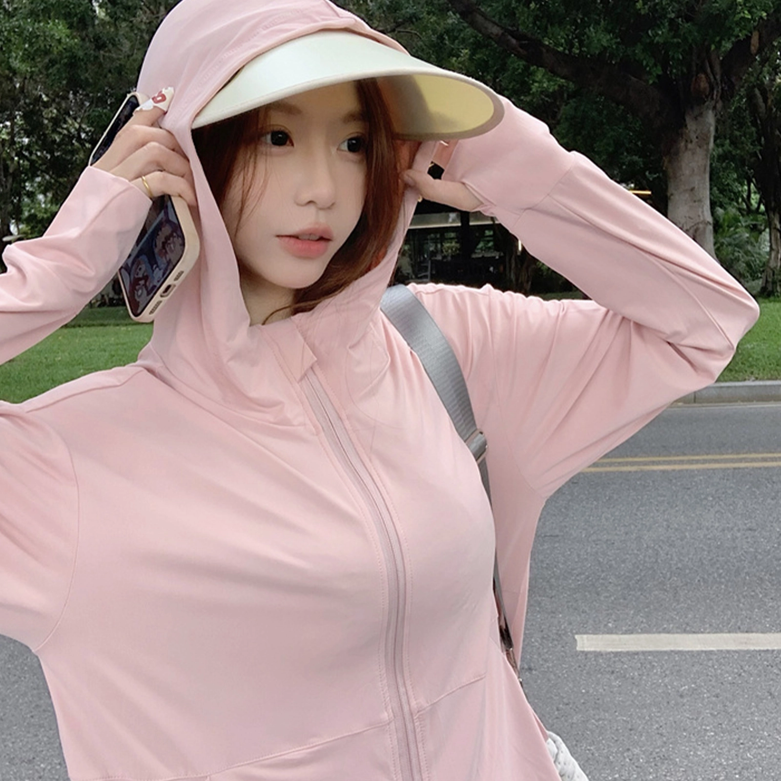 涂诗菲 透气冰感大帽檐防紫外线修身截短外套 女款