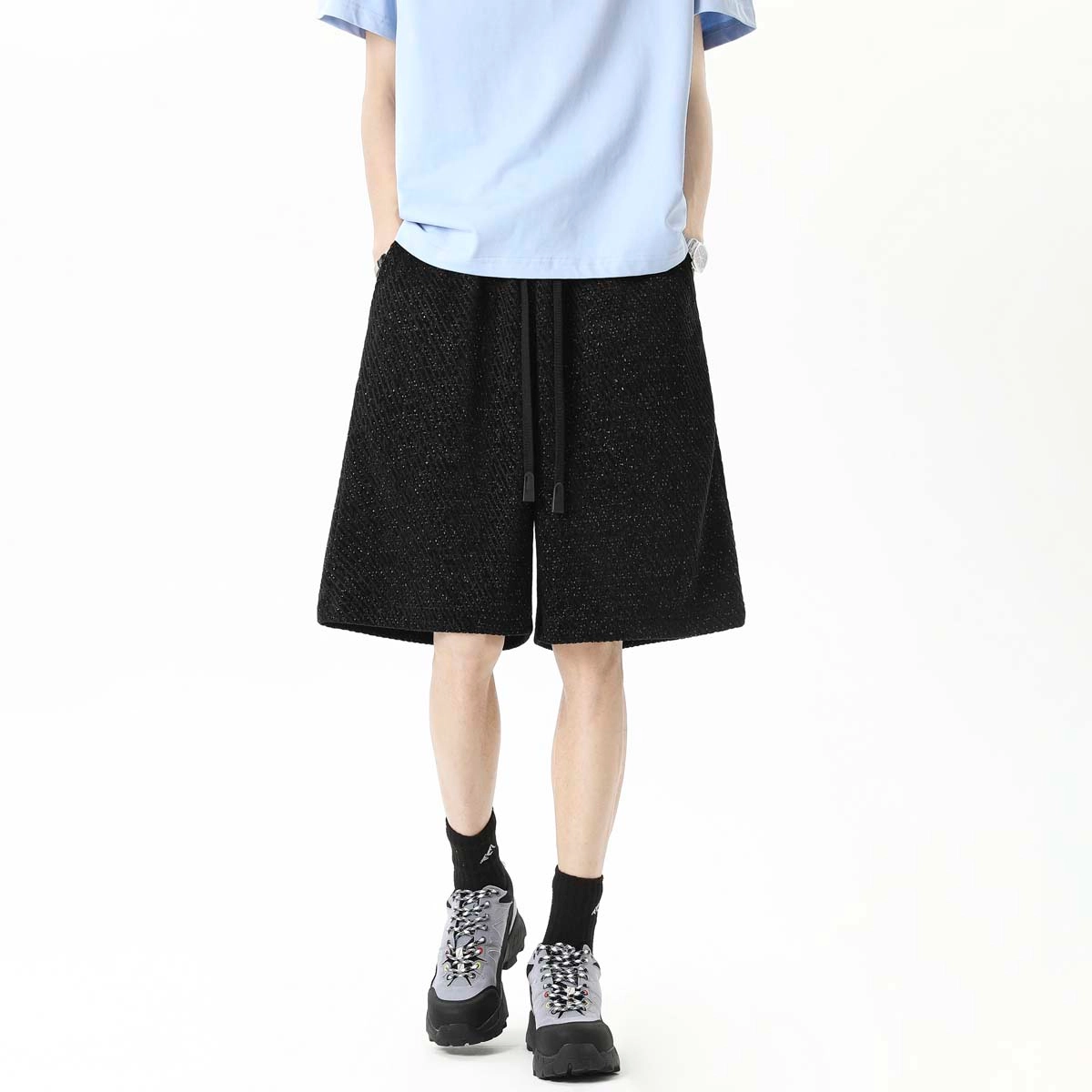 美式高街风舒适百搭五分裤休闲短裤 男女同款