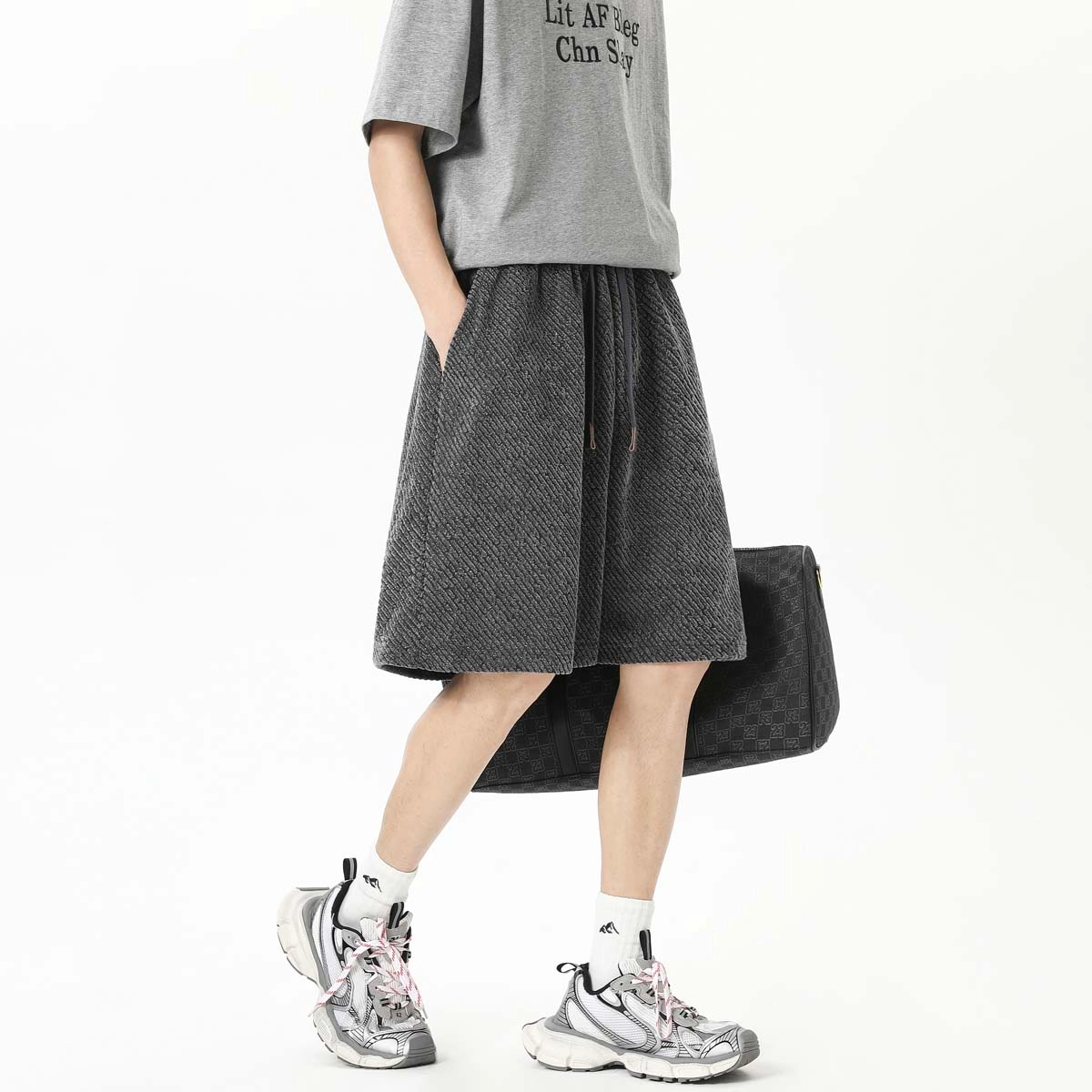 美式高街风舒适百搭五分裤休闲短裤 男女同款